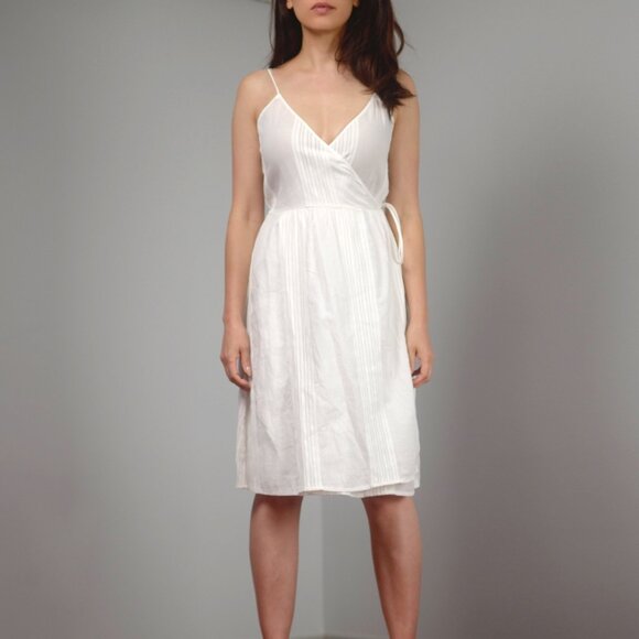 Madewell Sicily Cover-Up Wrap Dress in Eyelet White, Cotton Gauze Sundress, XXS - Picture 1 of 10